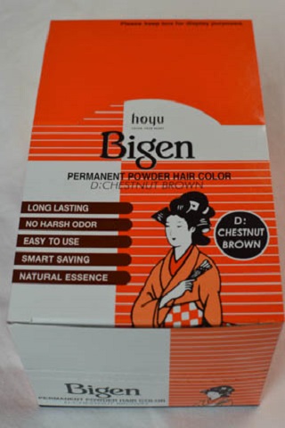 Bigen Hair Dye Powder CHESTNUT BROWN (D) 12's (Inner)