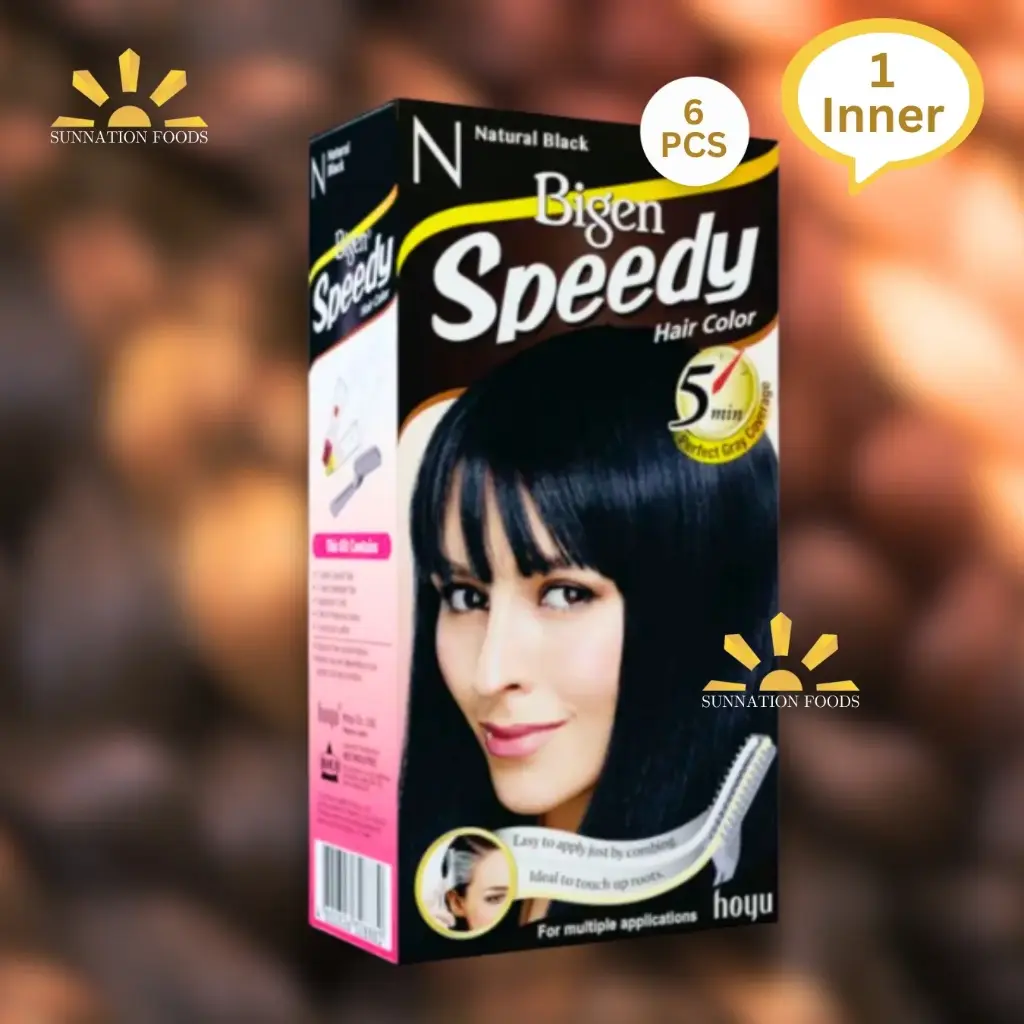Bigen Hair Dye SPEEDY Natural BLACK (N) 6x40g (Inner)