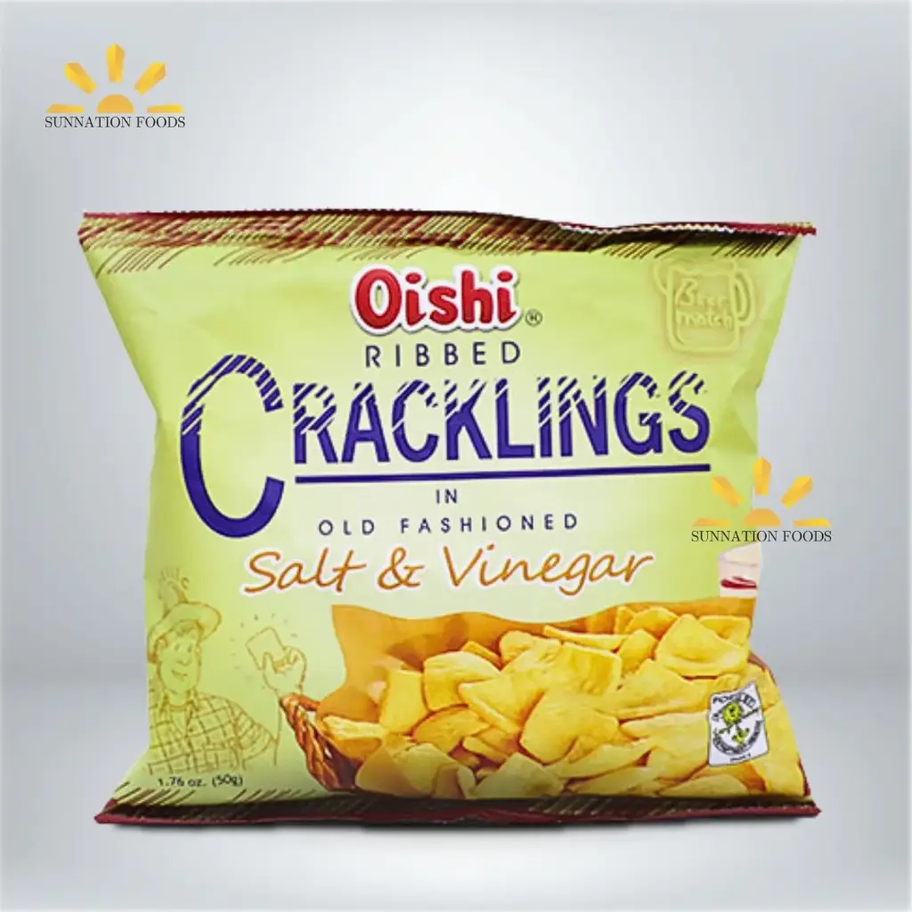 Oishi BEER MATCH Ribbed Crackling Salt & Vinegar 50x50g
