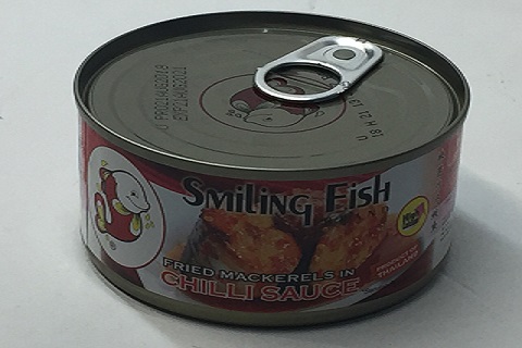 Smiling Fish Fried MACKERELS / Chili Sc (Round) 12x185g (Inner)