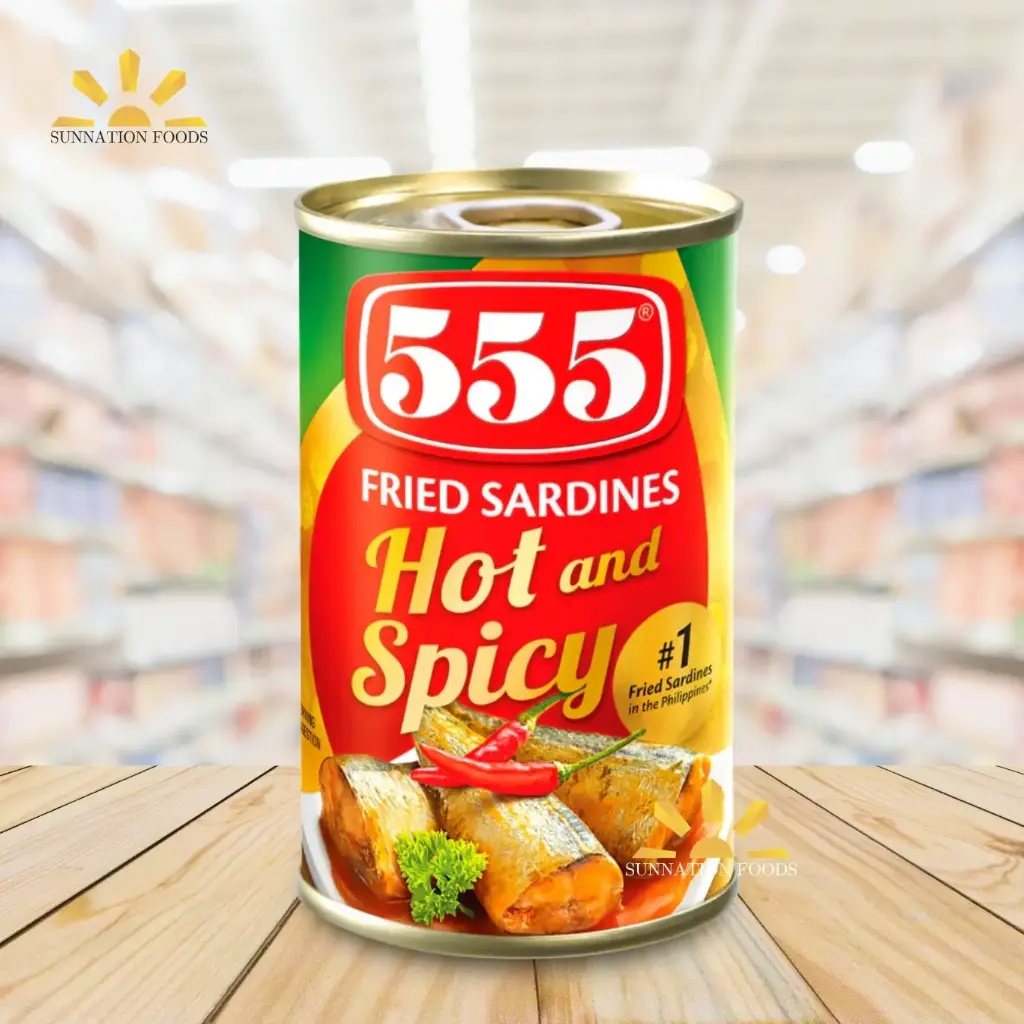 555 FRIED Sardines HOT & SPICY 10x155g (inner)