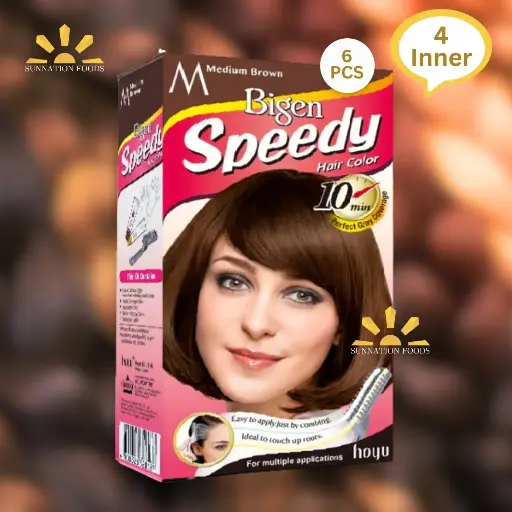 [1069] Bigen Hair Dye SPEEDY MED. BROWN (M) 6x40g (Inner)