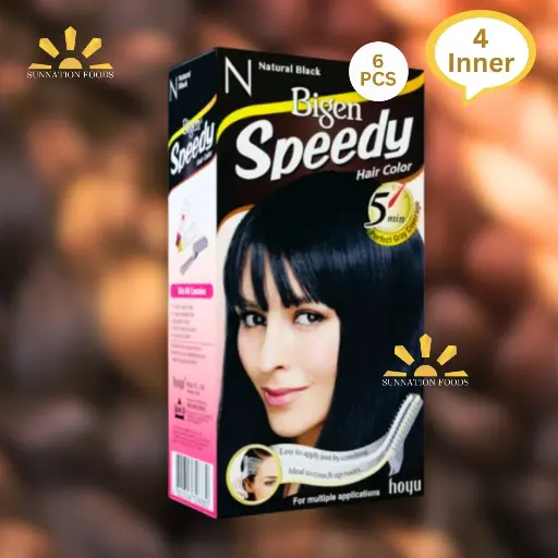 [3412] Bigen Hair Dye SPEEDY Natural BLACK (N) 4x(6x40g)