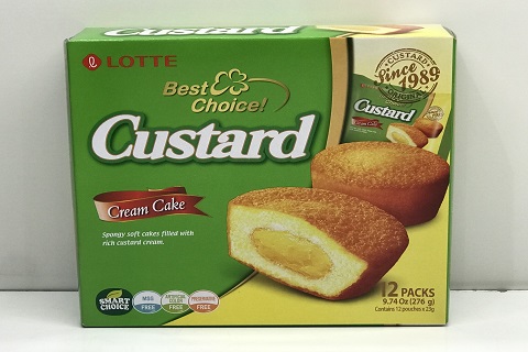 [3308] Lotte CUSTARD Cream Cake (L) 8x276g