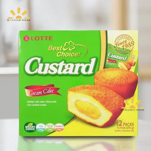 [3308] Lotte CUSTARD Cream Cake (L) 8x276g