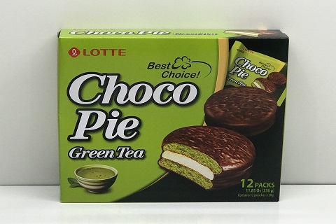 [4186] Lotte Choco Pie - GREEN TEA 8x(12x28g)