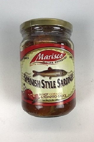 [1355] Marisco SPANISH SARDINES In Hot Corn Oil & Tomato Sc (Red) 24X240g