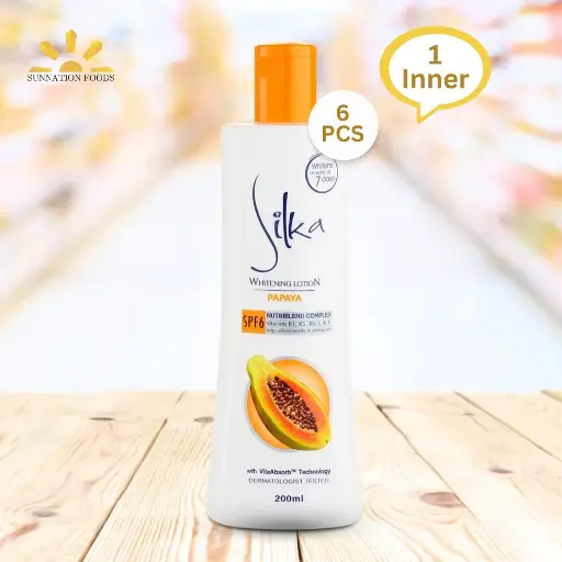 [3081] Silka Papaya LOTION (Orange) 6x200ml (Inner)