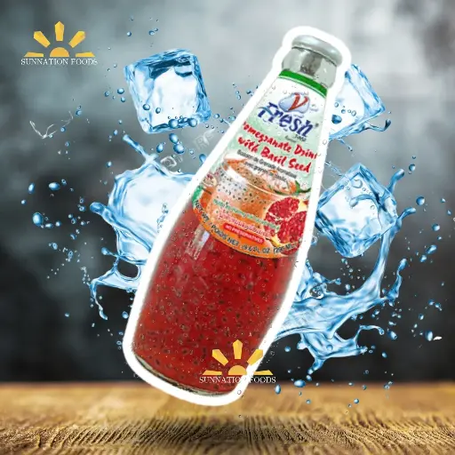 [1618] V-Fresh POMEGRANATE Drink w Basil Seed 24x290ml