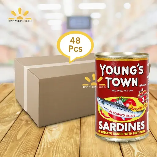 [1663] Young's Town Sardines RED 48x425g