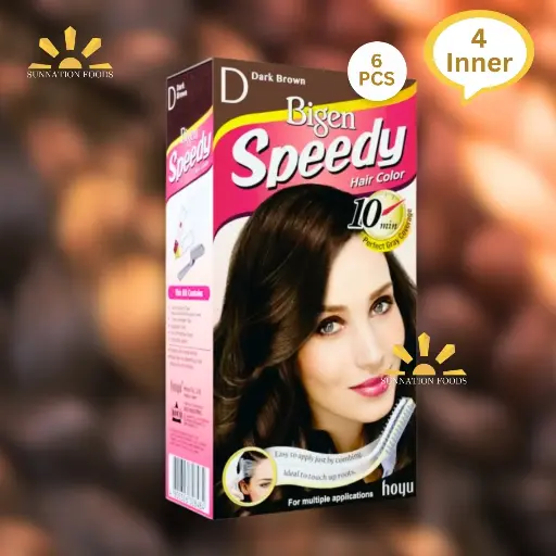 [4122] Bigen Hair Dye SPEEDY DARK BROWN (D) 4x(6x40g)