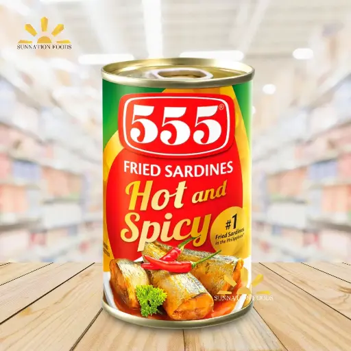 [4394] 555 FRIED Sardines HOT & SPICY 10x155g (inner)