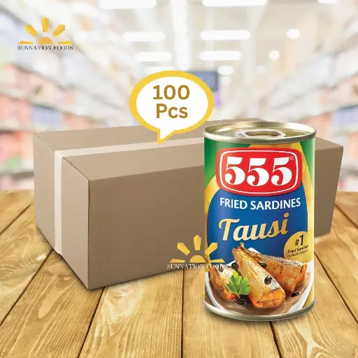 [4395] 555 FRIED Sardines With TAUSI 100x155g 